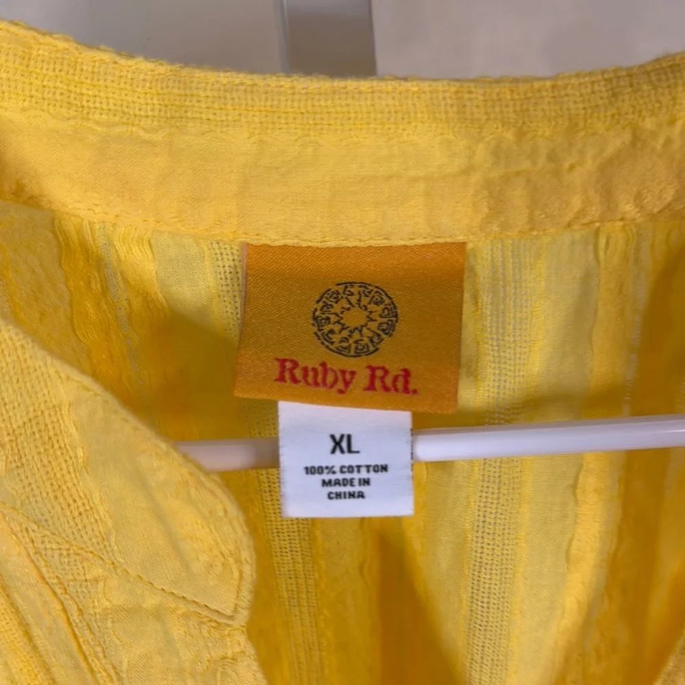 Yellow Ruby Road 100% Cotton Top XL
